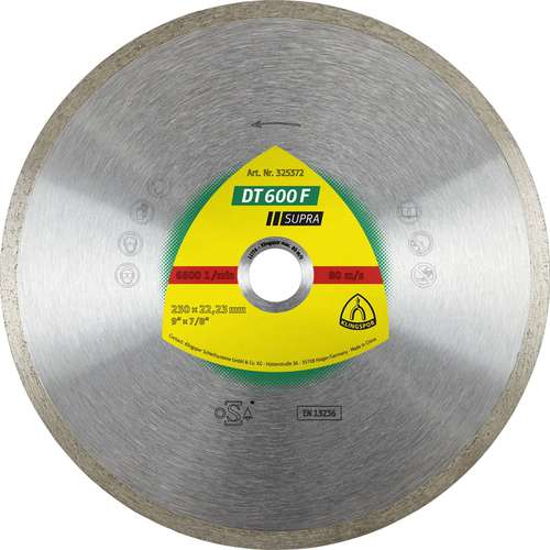 Фото товара "DT600F Алмазный диск по кафелю и керамике, ø 125х1,6х22,23 мм, - 1 шт/уп. DT/SUPRA/DT600F/S/125X1,6X22,23/GR/7"